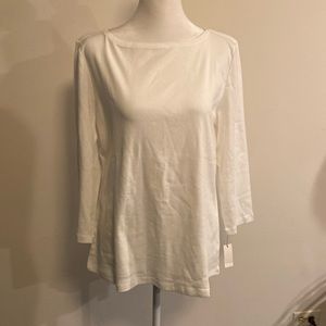 TALBOTS cotton shirt with 3/4 sleeves size large.